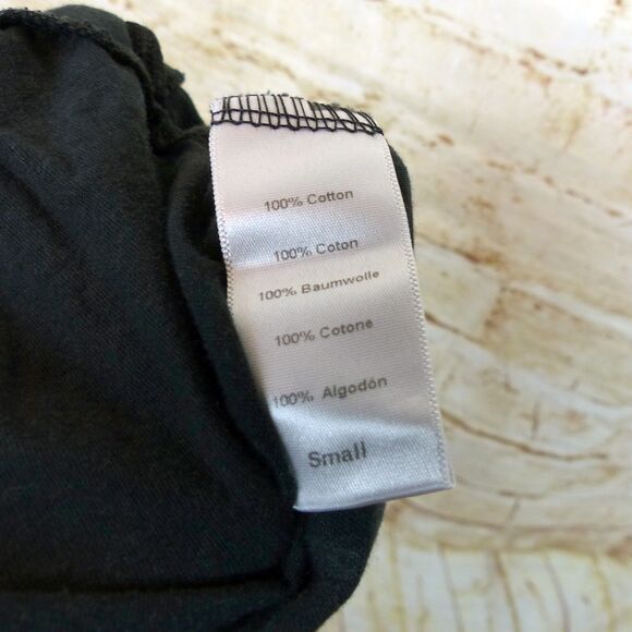 Project Social T Shirt Women S Relaxed Black Paisley Long Sleeve USA Boho Rock - Picture 10 of 11